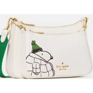 NWT $389 Kate Spade Peanuts Snoopy Leather 2-in-1 Crossbody